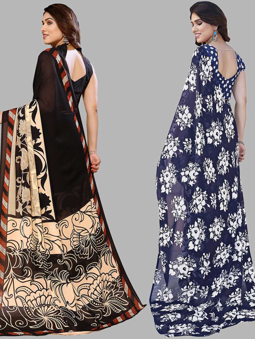 women pack of 2 casual wear sarees with blouse - 21433991 - Standard Image - 1