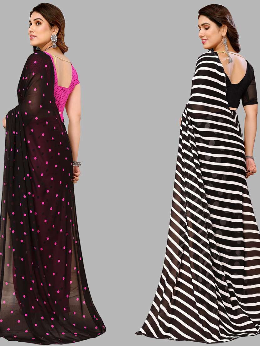 women pack of 2 casual wear sarees with blouse - 21434027 -  Standard Image - 1