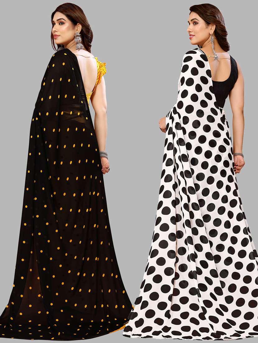 women pack of 2 casual wear sarees with blouse - 21434132 -  Standard Image - 1