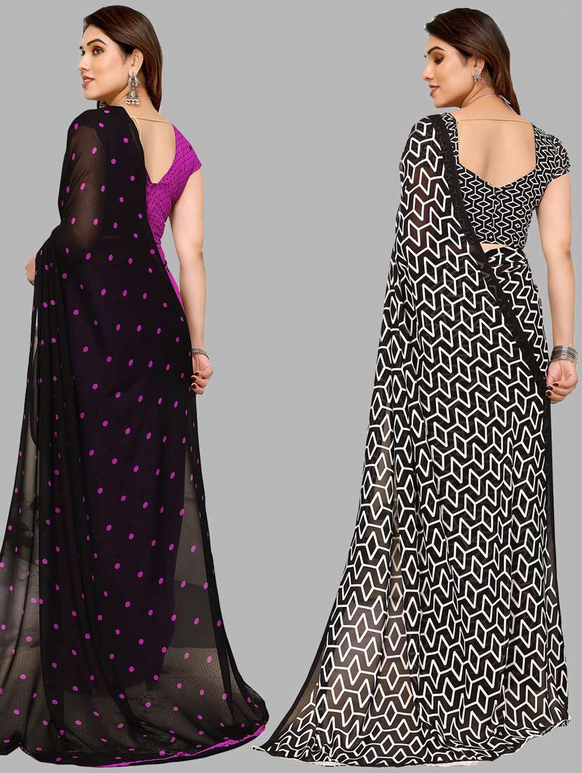 women pack of 2 casual wear sarees with blouse - 21434133 -  Standard Image - 1