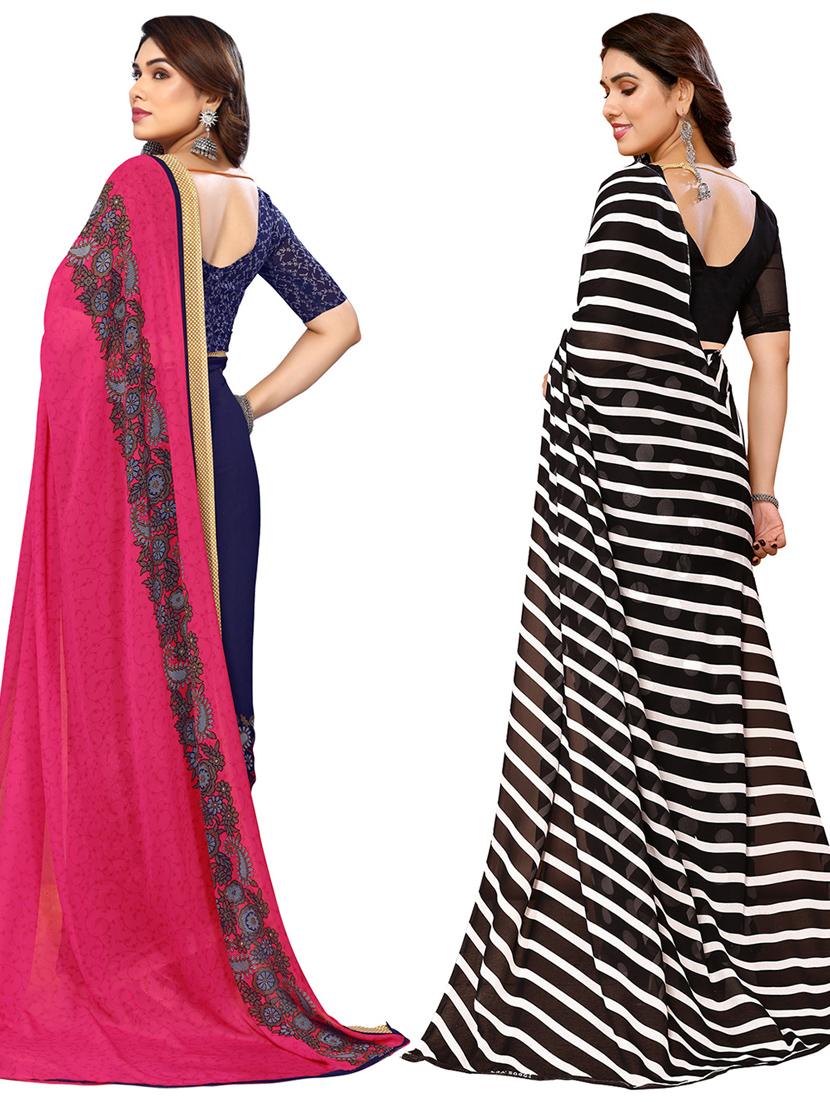 women pack of 2 casual wear combo sarees with blouse - 21434305 - Standard Image - 1