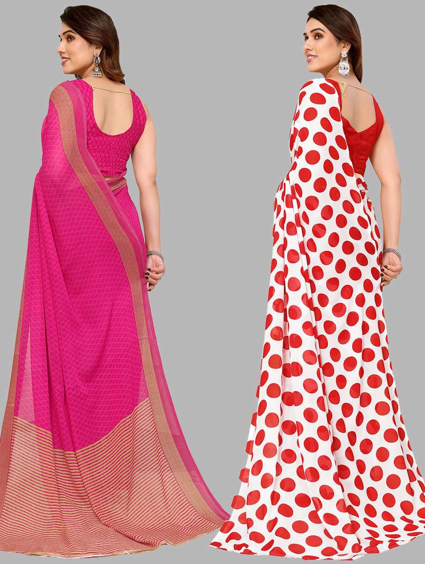 women pack of 2 casual wear combo saree with blouse - 21434392 -  Standard Image - 1