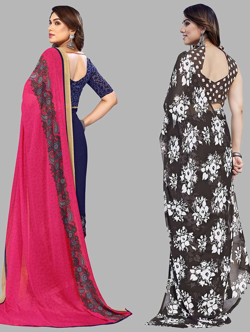 women pack of 2 casual wear combo saree with blouse - 21434460 - Standard Image - 1