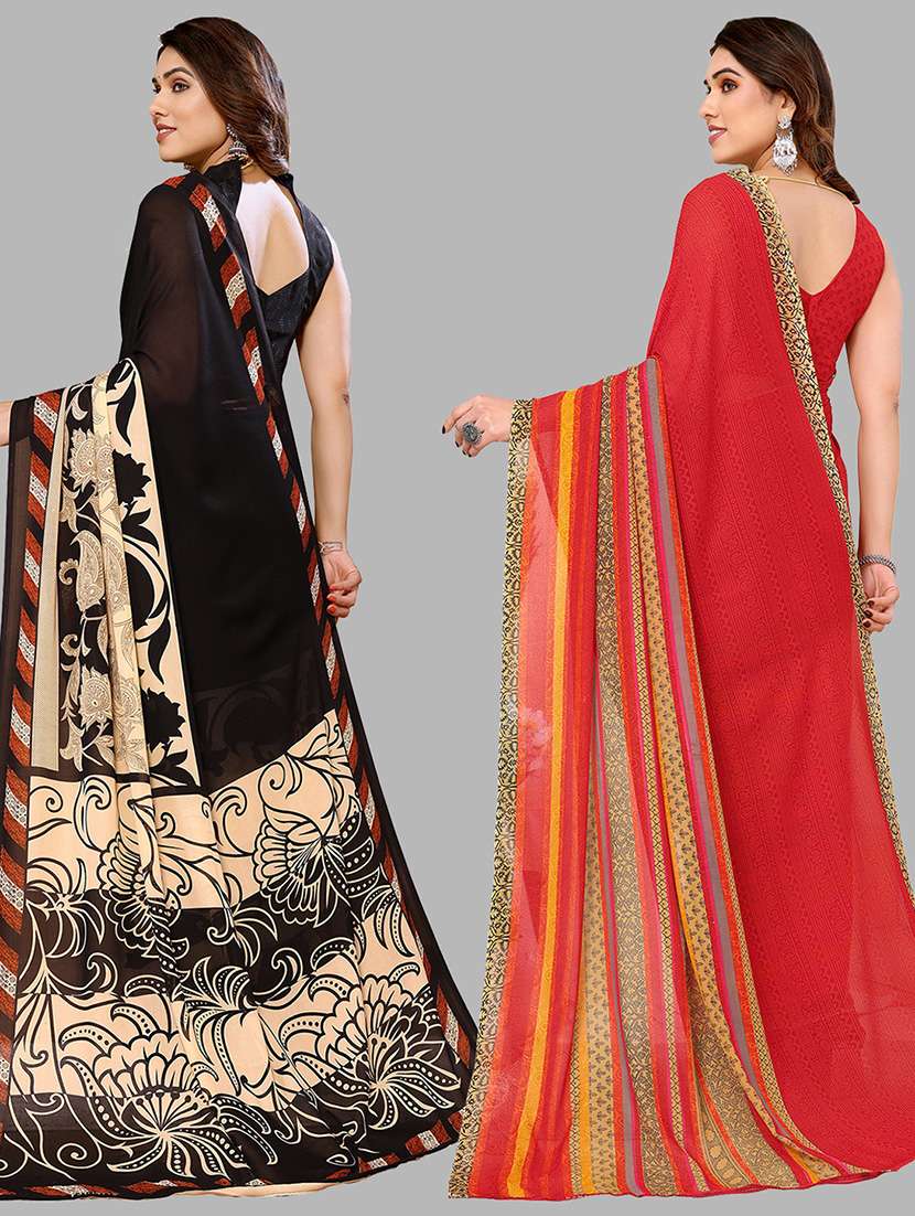 women pack of 2 casual wear combo saree with blouse - 21434463 -  Standard Image - 1
