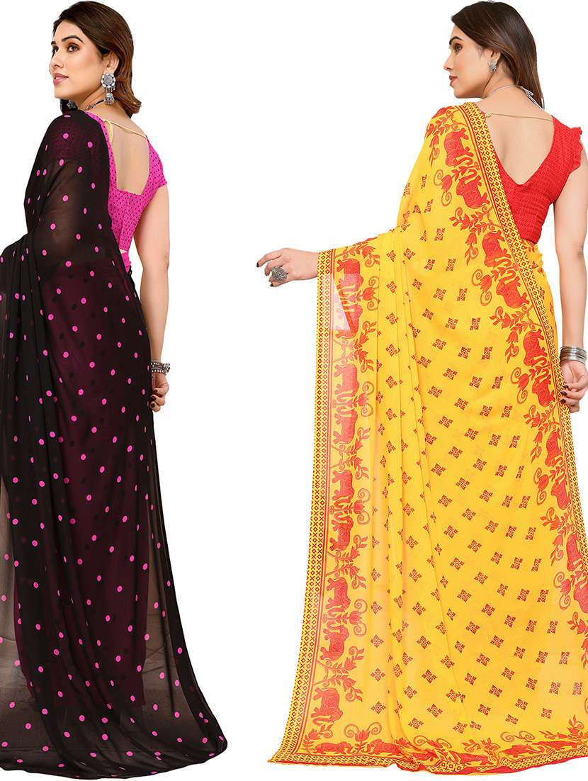 women pack of 2 casual wear combo saree with blouse - 21434478 -  Standard Image - 1