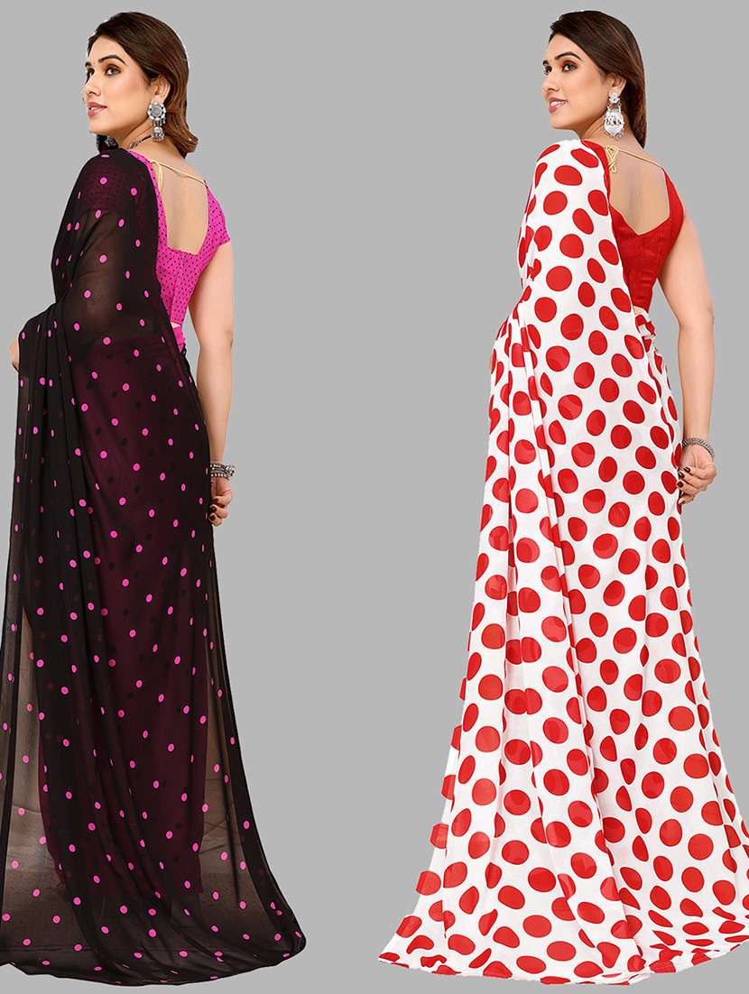 women pack of 2 casual wear combo sarees with blouse - 21434641 -  Standard Image - 1