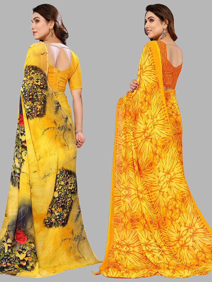 women pack of 2 casual wear combo saree with blouse - 21434668 -  Standard Image - 1