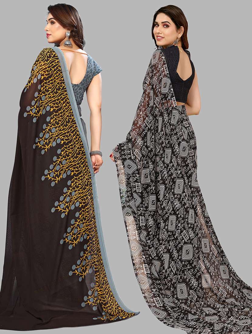 women pack of 2 casual wear combo sarees with blouse - 21434712 -  Standard Image - 1