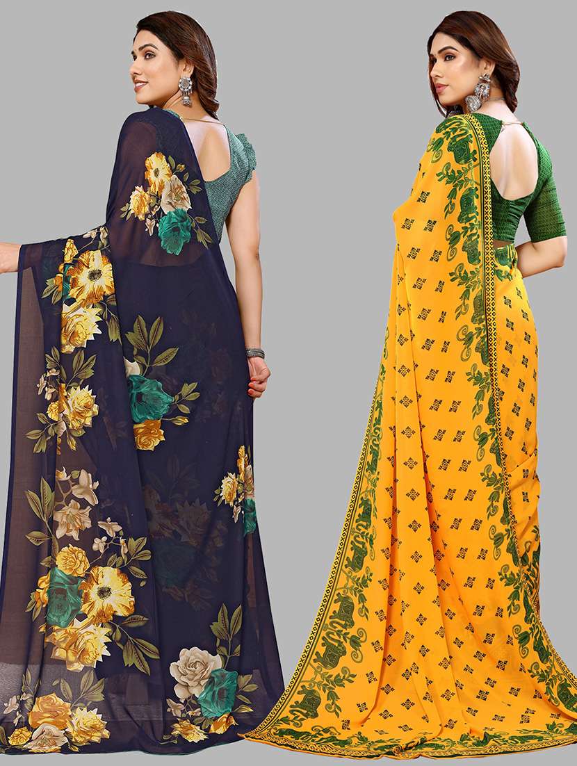 women pack of 2 casual wear combo sarees with blouse - 21434792 - Standard Image - 1
