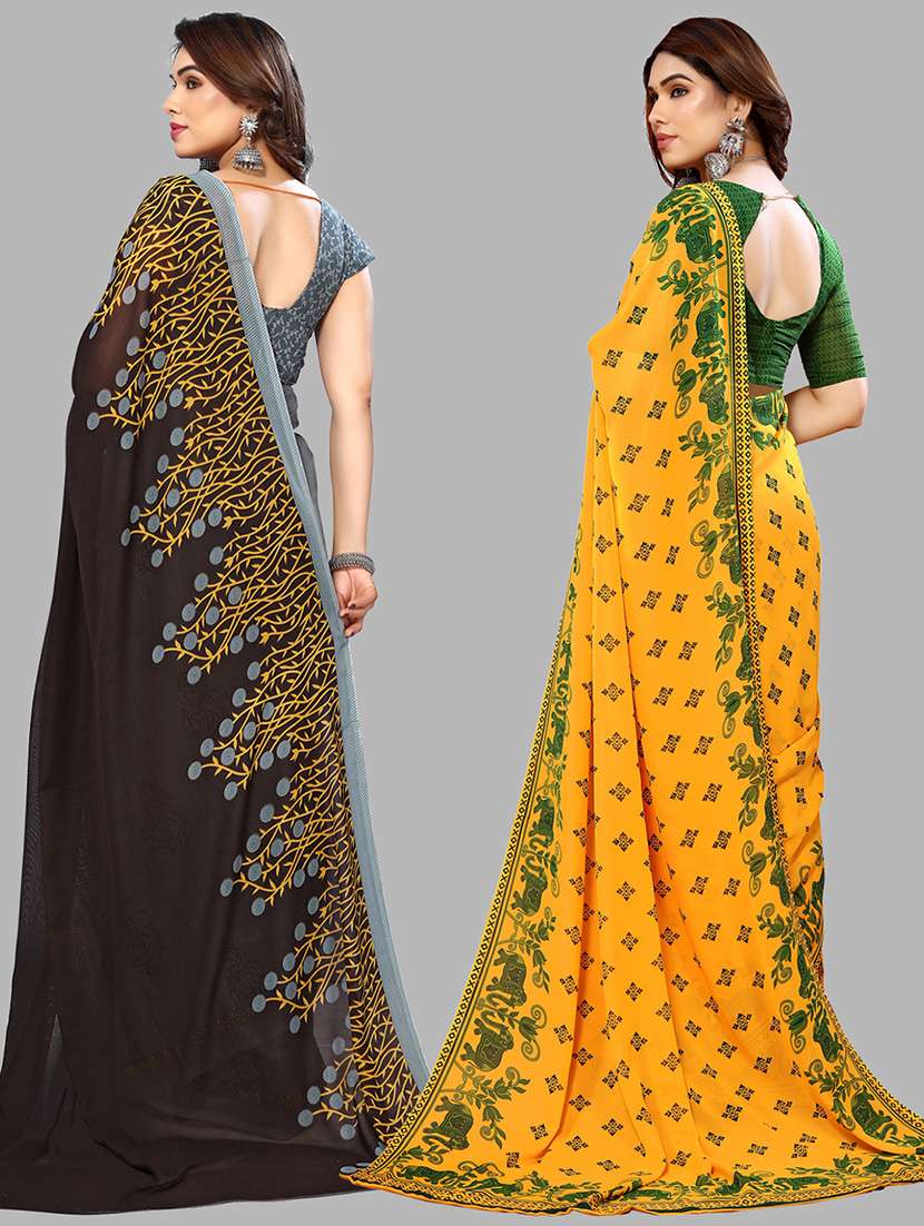 women pack of 2 casual wear combo sarees with blouse - 21434798 -  Standard Image - 1