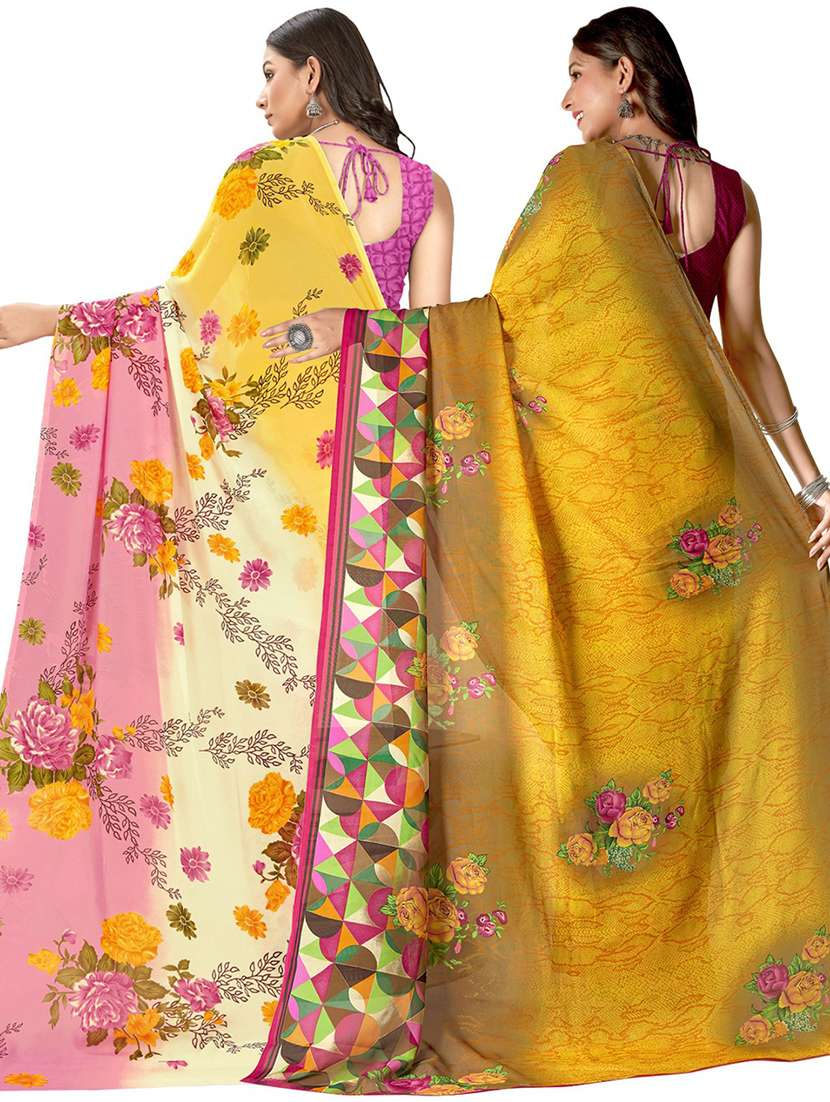 women pack of 2 casual wear combo sarees - 21434861 -  Standard Image - 1