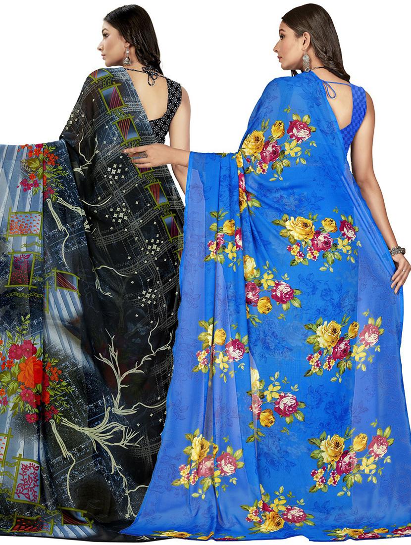 women pack of 2 casual wear sarees - 21434869 - Standard Image - 1