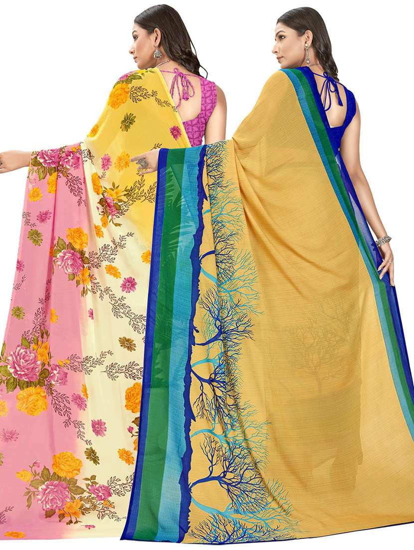 pack of 2 printed casual wear sarees - 21435009 -  Standard Image - 1
