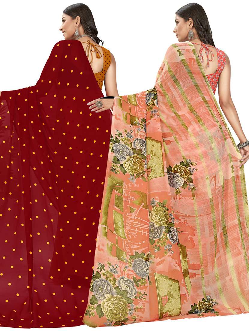 women pack of 2 casual wear sarees - 21435014 -  Standard Image - 1