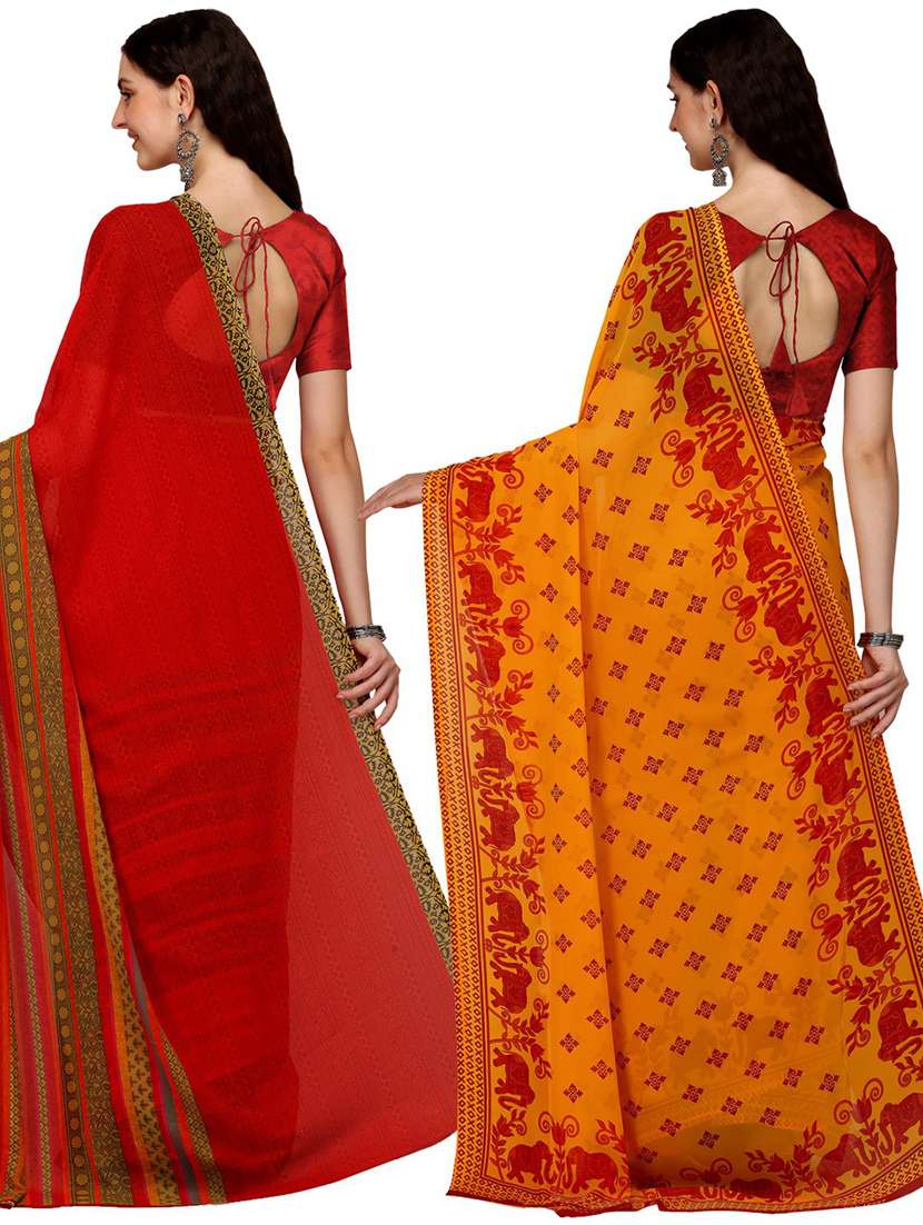 women pack of 2 casual wear sarees - 21435144 -  Standard Image - 1