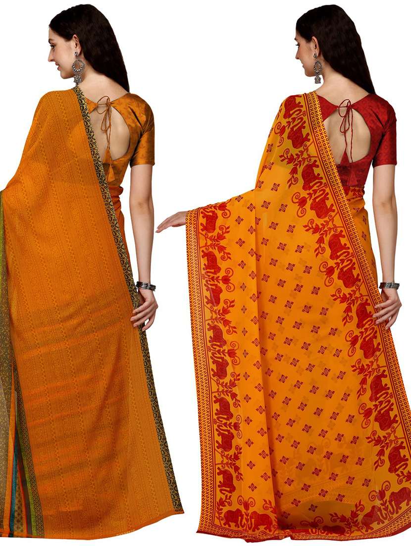 pack of 2 printed casual wear sarees - 21435148 -  Standard Image - 1