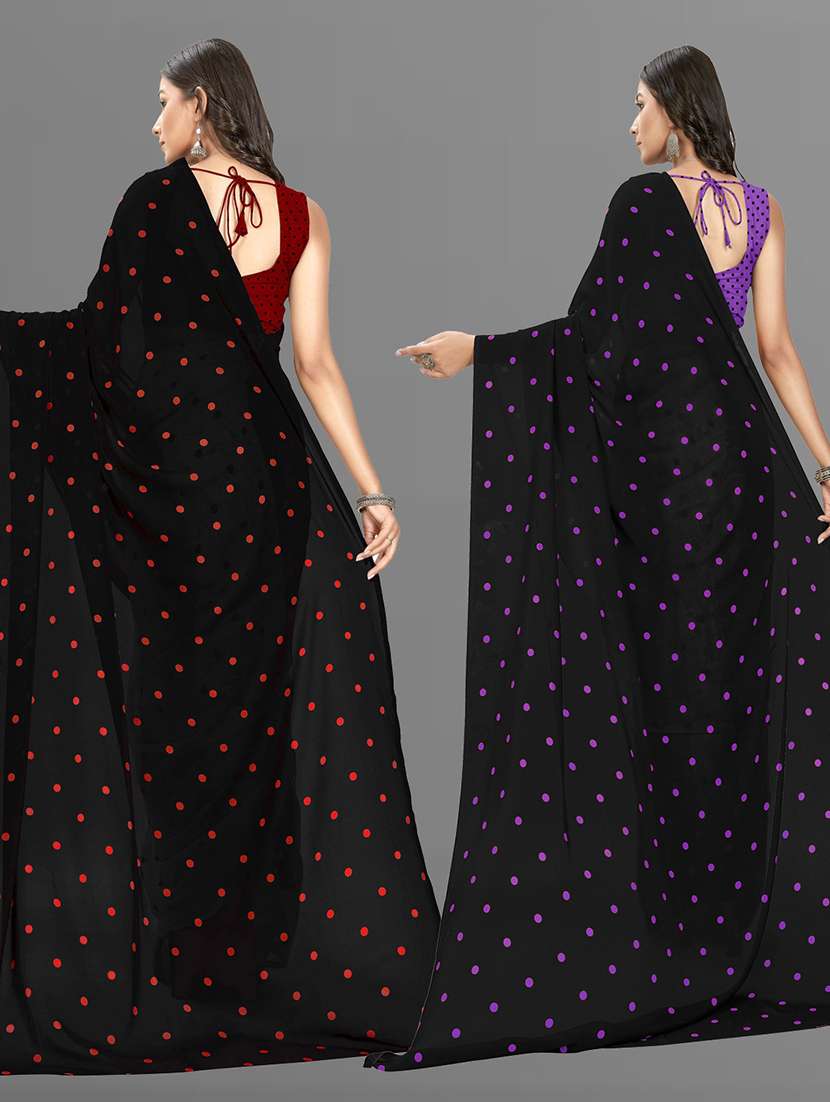 women pack of 2 casual wear combo sarees with blouse - 21435270 -  Standard Image - 1