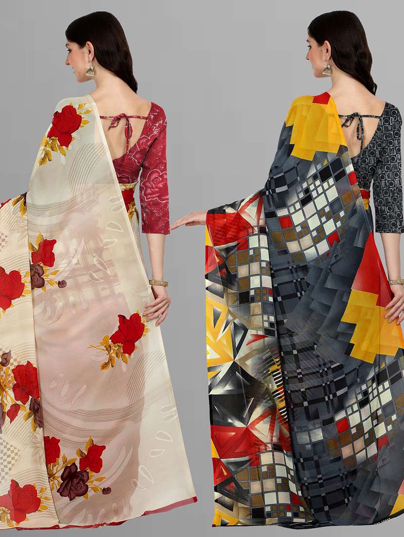 women pack of 2 casual wear combo sarees - 21435331 -  Standard Image - 1