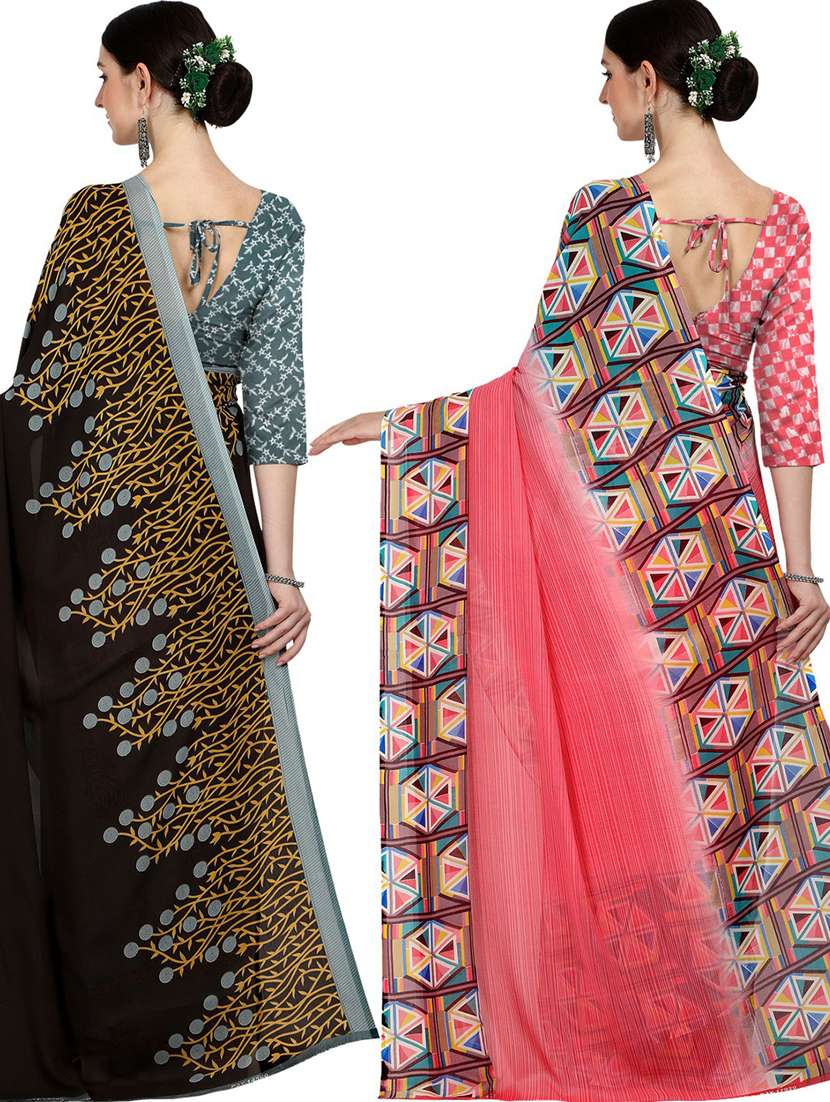 women pack of 2 casual wear combo sarees - 21435350 -  Standard Image - 1