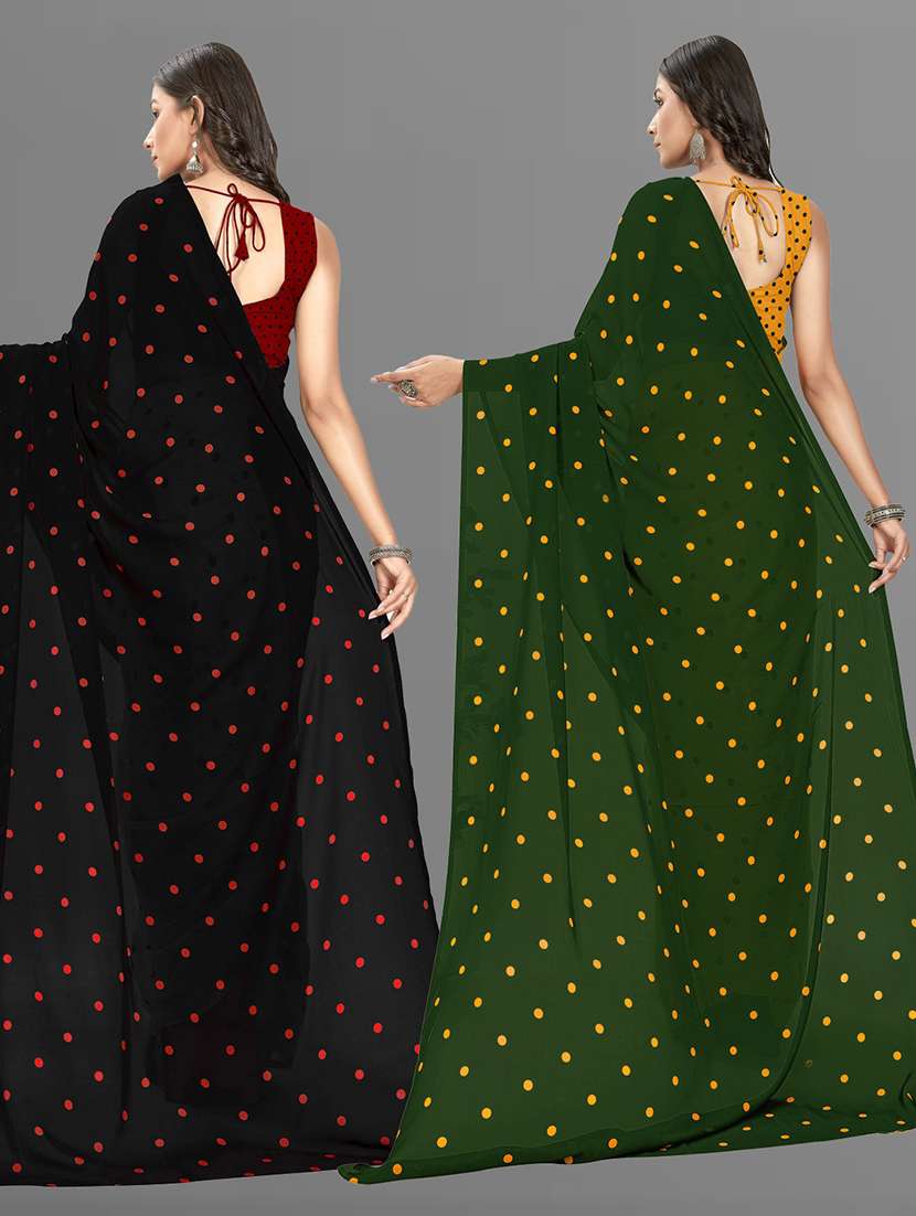 women pack of 2 casual wear combo sarees with blouse - 21435495 -  Standard Image - 1