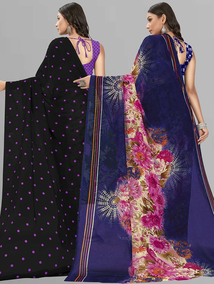 women pack of 2 casual wear sarees with blouse - 21435542 -  Standard Image - 1