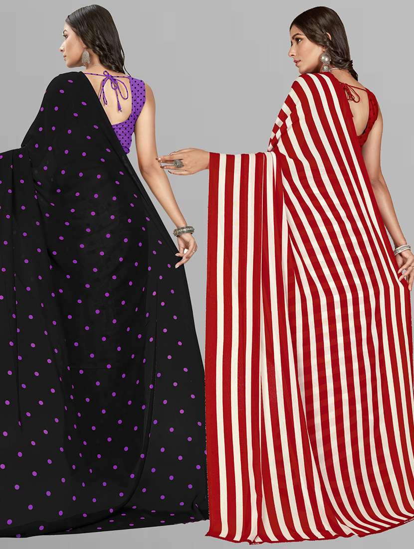 women pack of 2 casual wear combo sarees with blouse - 21435552 - Standard Image - 1