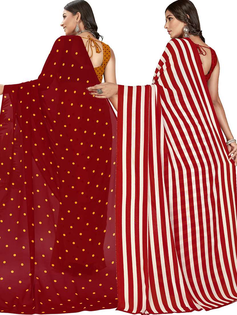 women pack of 2 casual wear combo sarees with blouse - 21435582 - Standard Image - 1
