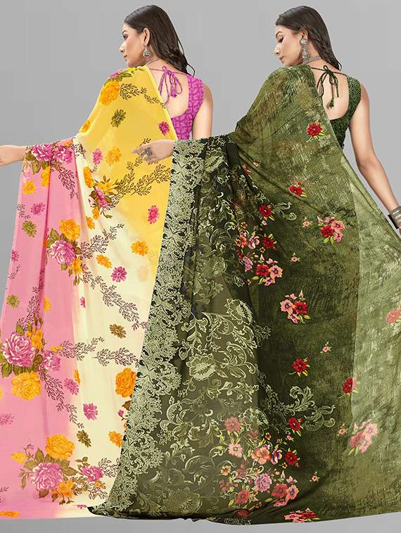 pack of 2 printed casual wear saree - 21435693 - Standard Image - 1