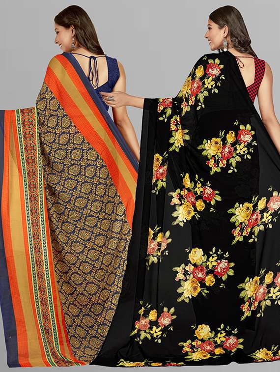 pack of 2 casual wear combo sarees - 21435694 -  Standard Image - 1