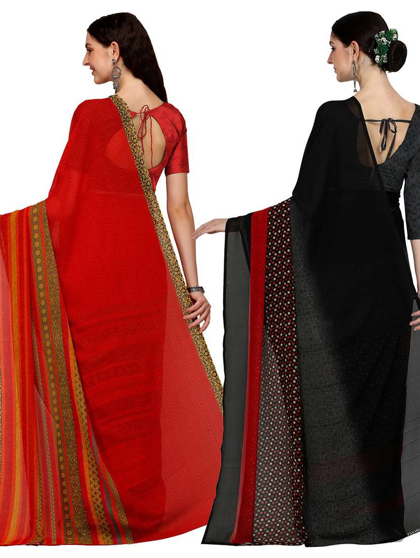 pack of 2 printed casual wear saree - 21435707 -  Standard Image - 1