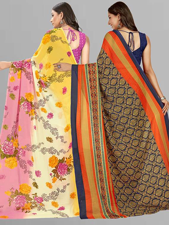 pack of 2 printed sarees - 21435709 -  Standard Image - 1