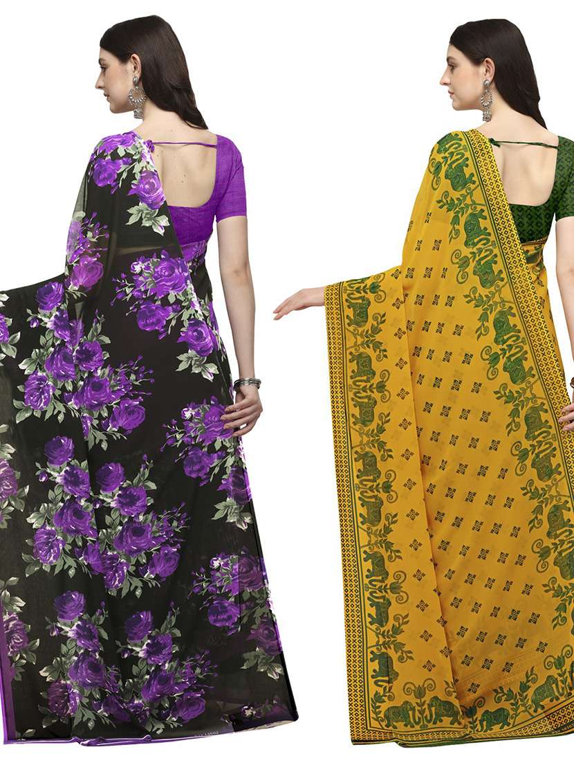 pack of 2 printed sarees - 21435710 -  Standard Image - 1