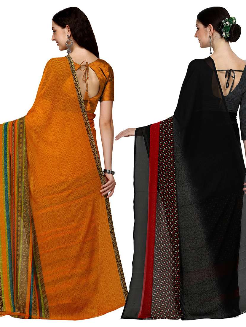 women pack of 2 printed casual sarees - 21435809 -  Standard Image - 1