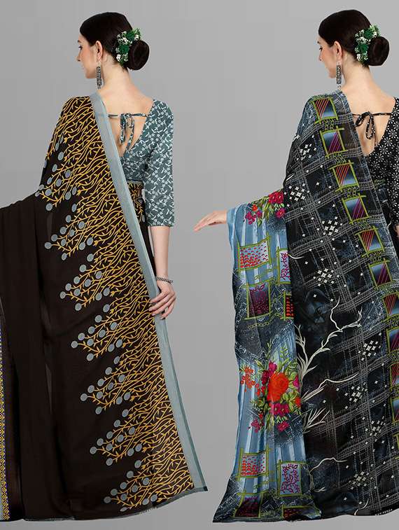 pack of 2 printed casual wear sarees - 21435867 -  Standard Image - 1