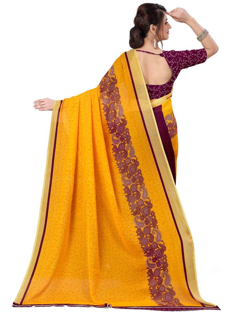 women casual wear georgette saree with blouse - 21436316 -  Standard Image - 1