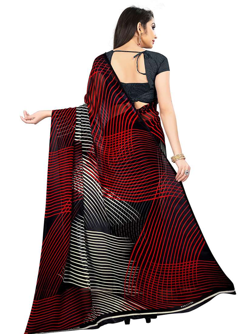 women multi color printed georgette saree with blouse - 21436335 -  Standard Image - 1