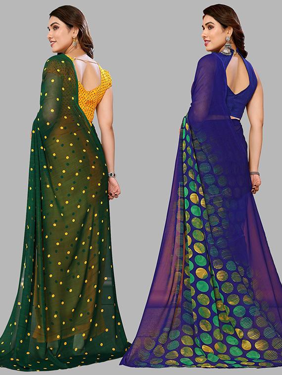 pack of 2 printed casual wear sarees - 21439626 - Standard Image - 1