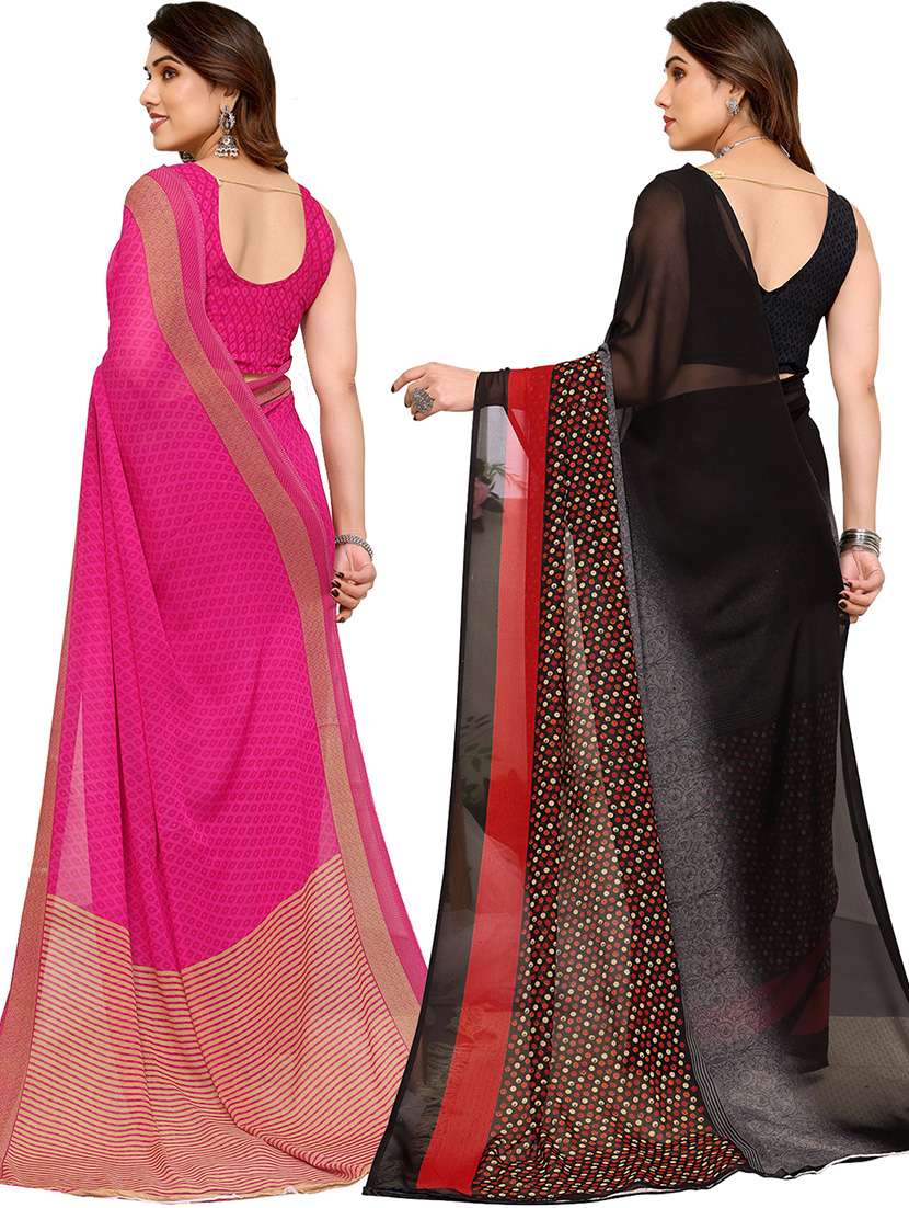 pack of 2 casual wear combo sarees with blouse - 21439669 -  Standard Image - 1