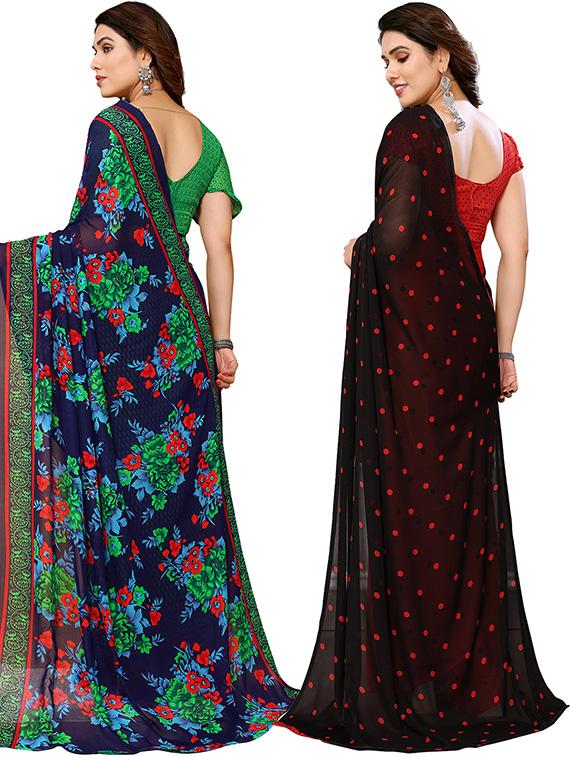 women pack of 2 casual wear sarees - 21439688 - Standard Image - 1
