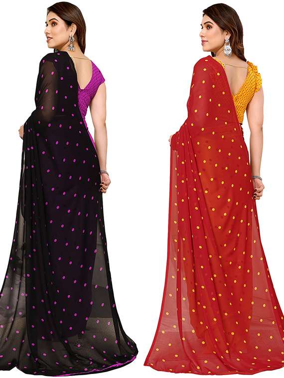 pack of 2 printed casual wear saree with blouse - 21439699 -  Standard Image - 1