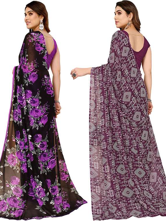 women pack of 2 casual wear sarees - 21439764 -  Standard Image - 1