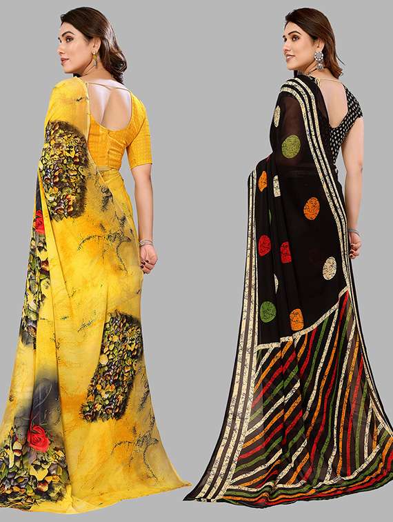 Women Pack Of 2 Casual Wear Sarees With Blouse - 21439818 -  Standard Image - 1