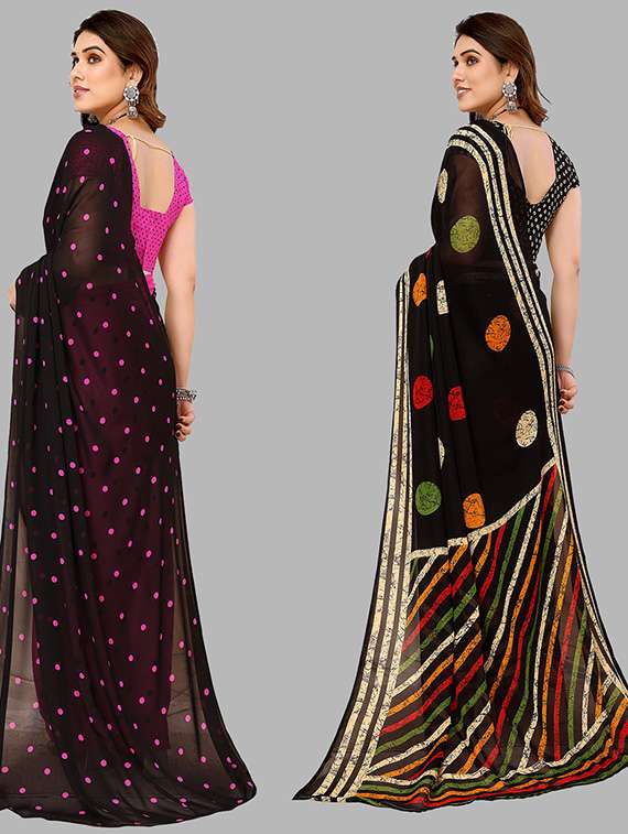 pack of 2 printed sarees - 21439819 -  Standard Image - 1