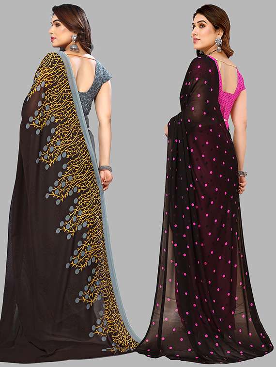 pack of 2 printed sarees - 21439842 -  Standard Image - 1