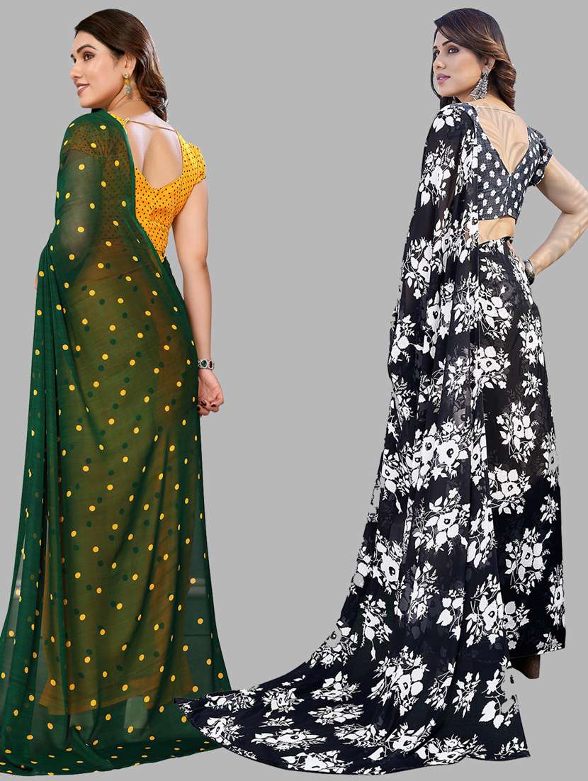 pack of 2 printed sarees - 21439913 -  Standard Image - 1