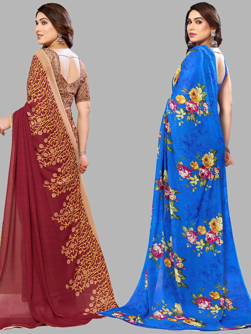 women pack of 2 casual wear sarees - 21439946 -  Standard Image - 1