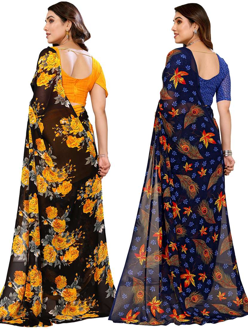 pack of 2 printed sarees - 21439988 -  Standard Image - 1