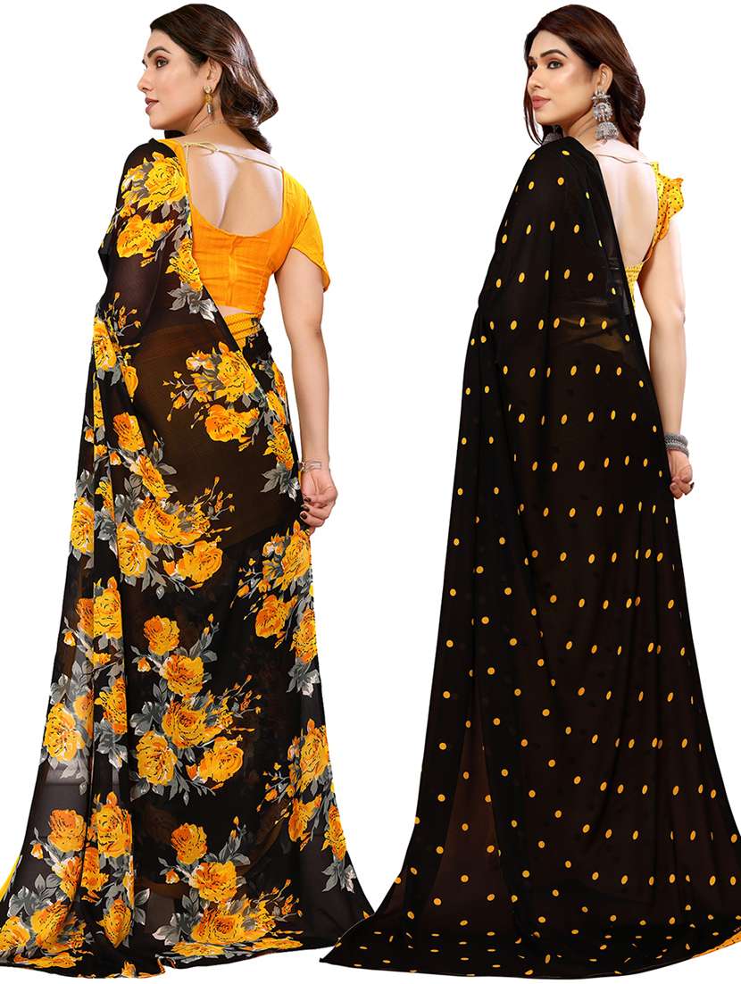 pack of 2 printed sarees with blouse - 21440012 -  Standard Image - 1
