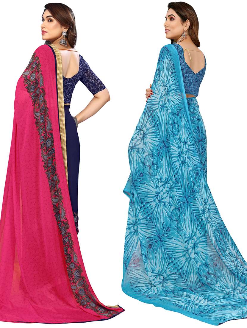 women pack of 2 casual wear sarees - 21440018 -  Standard Image - 1