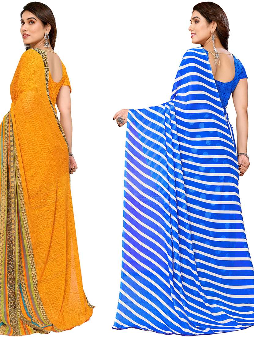 pack of 2 printed sarees - 21440024 -  Standard Image - 1